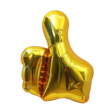 Imagem de Balão Metalizado Dourado Thumbs Up 70x65cm | Decoração de festa