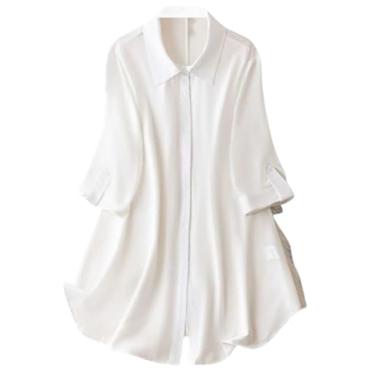 Imagem de Leriya Fashion Vestido ocidental || Vestido feminino de rayon liso com botões frontais || Vestido rodado com mangas e gola redonda || Escritório || Vestidos curtos de verão para mulheres.,