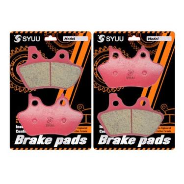 Imagem de SYUU Pastilhas de freio de cerâmica dianteira de substituição para Harley Davidson XLH/XL Sportster 883 1200 XL 1200 C Sportster Custom XL 883 Sportster Standard 2000-2003 FA400F FA400R