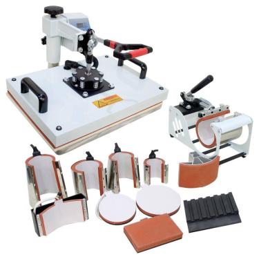 Imagem de Prensa Térmica 10 em 1 Sublimação Plana Camiseta Caneca Boné Prato