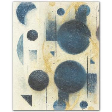 Imagem de ZUKIY Tela abstrata dourada azul moderna - Arte de parede abstrata grande para sala de estar - Pôster azul e cinza para decoração de casa de quarto de escritório - Impressão motivacional sem moldura