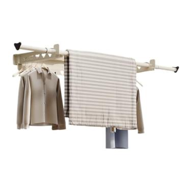 Imagem de Hhsdyl Cabideiro portátil dobrável, varão de secar roupa invisível extensível para pendurar roupas interior e exterior,White