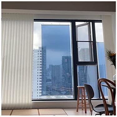 Imagem de uhyOHF Persiana de rolo de janela azul/porta de vidro com ventosas, espelho unidirecional e cortina transparente, controle de calor com bloqueio solar (única-33 x 150 cm/13 x 59 pol