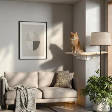 Imagem de Prateleira Para Gato Canto Externo em MDF 15mm Laminado REFORÇADO Gati