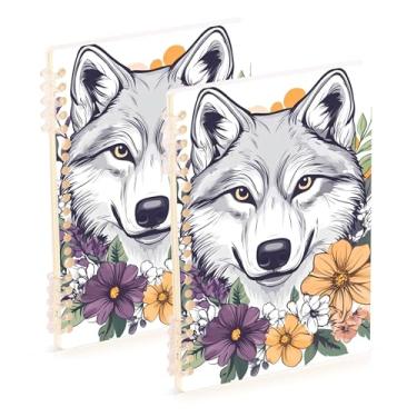 Imagem de Burbuja Cadernos com nome, papel pautado universitário A5 com 60 folhas, fichário para escritório, 2 unidades