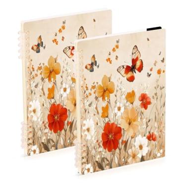 Imagem de Burbuja Cadernos com nome, papel pautado universitário A5 com 60 folhas, fichário para escritório, 2 unidades