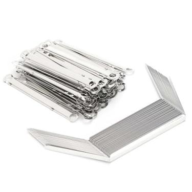 Imagem de 50 peças fixadores de arquivo clipe de pasta de ferro de 2 furos grampo de fixação de pino de papel passo de 80 mm para 350 folhas de papel A4 documento escolar de escritório