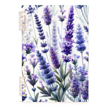 Imagem de Burbuja Caderno Lavanda, Papel pautado universitário A5 com 60 folhas, fichário para escritório, 1 pacote