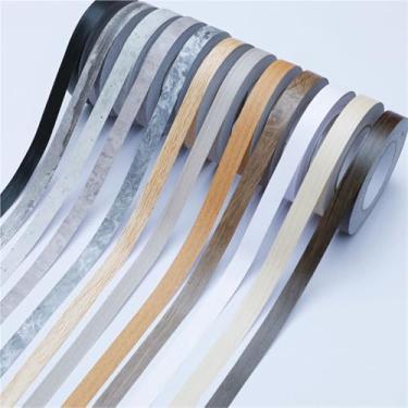 Imagem de GQQGSHOP Fita de reparo de acabamento de borda de PVC de 50 m, bordas de papel de parede, moldura de rodapé, linhas de moldura de moldura de espelho para banheiro, sala de estar, cozinha (grão de
