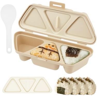 Imagem de Molde Onigiri 6 em 1 para fazer e armazenar sushi, molde uma vez fazer rapidamente 6 peças de sushi, moldes antiaderentes para bolas de arroz de algas marinhas fáceis, moldes de bola de arroz