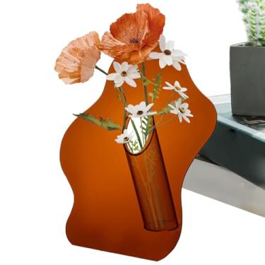 Imagem de Vaso com moldura – decoração de mesa de acrílico, enfeite de vaso decorativo, para casa, escritório, apartamento, mesa de jantar, cornija de hotel, banheiro, sala de estar, estante de livros, peitoril