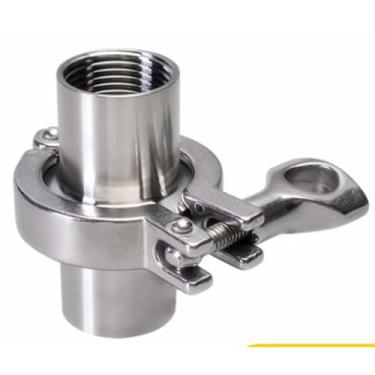 Imagem de Conjunto de braçadeira tripla SUS3044 de 1/20.3 cm 1/20.3 cm 1/10.2 cm 1/10.2 cm 1/10.2 cm BSPT macho fêmea 1.3 cm 1.9 cm 2.5 cm 3.8 cm 5.1 cm 7.6 cm Tri Clamp Set Montagem caseira (SUS304-F-F,DN8 1l4