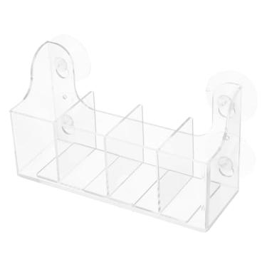 Imagem de Cabilock Prateleira de ventosa com compartimentos Dispensador de bebidas resistente para armazenamento de porta de vidro de geladeira e freezer