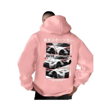 Imagem de Moletom Casual Masculino Estilo Streetwear Com Estampa Grande Da Cidad