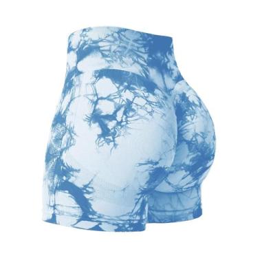 Imagem de Shorts De Fitness Femininos Tie Dye Em 16 Cores, Levanta Bumbum, Roupa