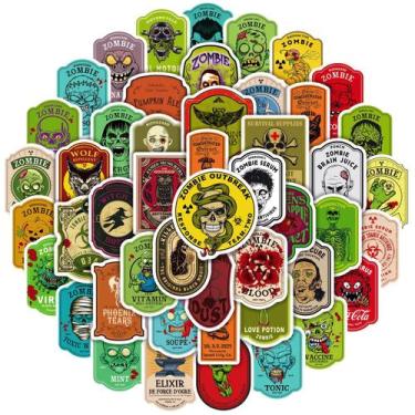 Imagem de Adesivos Halloween Horror Zombie Outbreaks, pacote de 50 unidades - yi