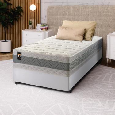 Imagem de Cama Box Espuma Oxford Solteiro 88x188 Branco King House