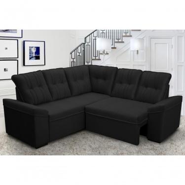 Imagem de Sofá Canto London Preto Suede Velut - King House