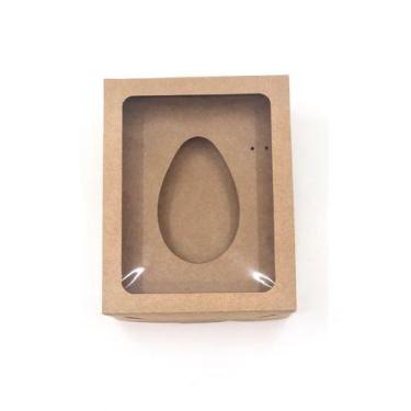 Imagem de 20 Caixas Com Visor para Ovos de Páscoa 19x15x6  Acompanha Berço 250g 
