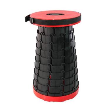 Imagem de Banqueta redonda retrátil de plástico 25x45cm - Casita, Vermelho