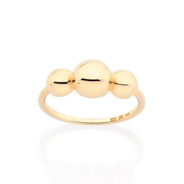 Imagem de Anel Rommanel Skinny Meia Esferas Folheado a Ouro 513377, 22, Dourado