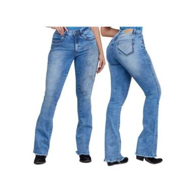 Imagem de Calça Jeans Feminina Minuty Flare Brilho Cavalo - Ref.221249, 44