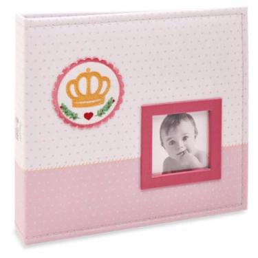 Imagem de Album 200 fotos 10x15 bebe tecido princesa rosa - ical 821