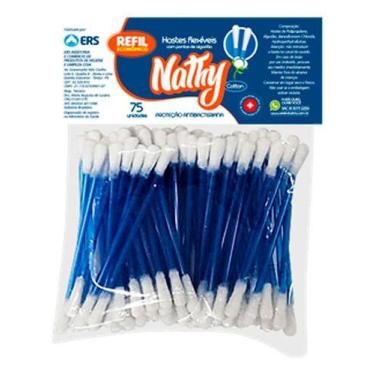 Imagem de Cotonete Refil Hastes Flexíveis Antibacteriano Nathy 75 Unid - Nathy C