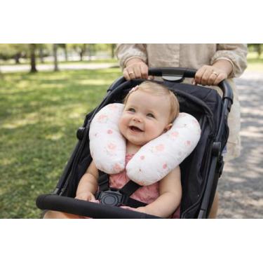 Imagem de Almofada Pescoço Infantil bebê Travesseiro Apoio cabeça Viagem rosa Su