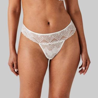 Imagem de Calcinha de Renda Fio Dental Lovely Liz 50553, Branco lótus, G
