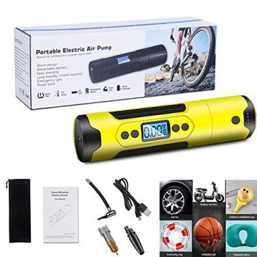 Imagem de Compressor de ar recarregável de 150 PSI de bomba de pneu inteligente sem fio para motocicleta para carro, amarelo