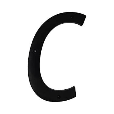 Imagem de Números de casa de 15 cm, número de rua para uso externo, interior, exterior, edifício, apartamento, quintal, casa de fazenda, plástico rígido, preto, número resistente a UV, letra C