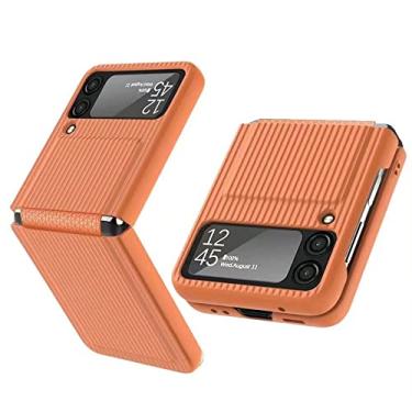 Imagem de Capa protetora de tela com design de maleta de silicone líquido para Samsung Galaxy Z Flip3 Flip 4 5G com dobradiça macia, laranja, para Samsung Z Flip 3
