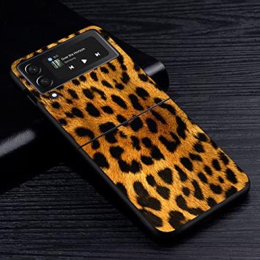 Imagem de Capa de celular para Samsung Galaxy Z Flip3 5G Flip4 Preto Z Flip 3 PC rígido Capa de luxo Zflip3 Moda estampa de leopardo,BAB105,10,Samsung Z Flip4 5G