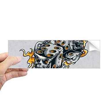 Imagem de DIYthinker Caveira dados legais efeitos ilustração retangular para-choque adesivo notebook janela decalque