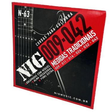 Imagem de Encordoamento 09 Guitarra Tensão Extra Light Nig N63 + corda extra E (