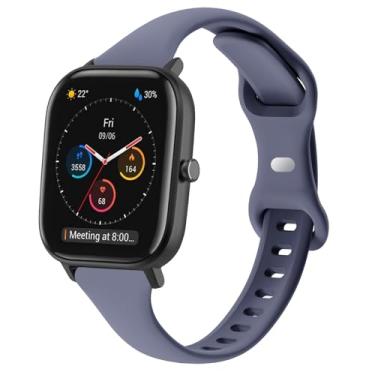 Imagem de TUCOMO Pulseiras de relógio finas de silicone compatíveis com Amazfit Active 2/GTR Mini/GTS 4/4 Mini/3/2/2 Mini/2e/GTS, pulseira esportiva fina e estreita para Amazfit Bip/3 Pro/U Pro