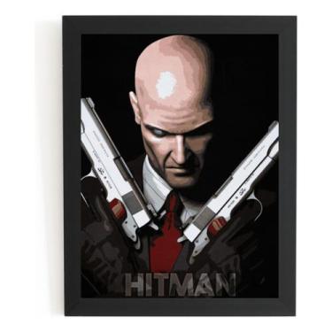 Imagem de Quadro Game Hitman Arte Poster Moldurado - Fanarte