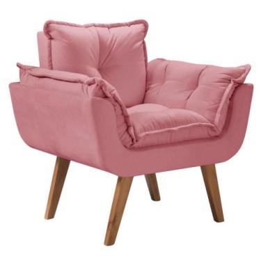 Imagem de Poltrona Pérola Suede Rosa - D'Salla, Rosa