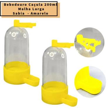 Imagem de 2 Bebedouros Automatico 270ml Sabia Malha Larga - Gaiolas Viveiros Pas