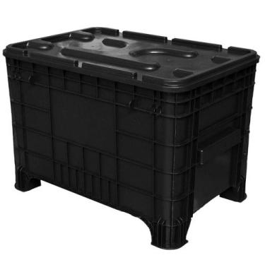 Imagem de Caixa Organizadora com Tampa Preta 372L - LAR PLASTICOS