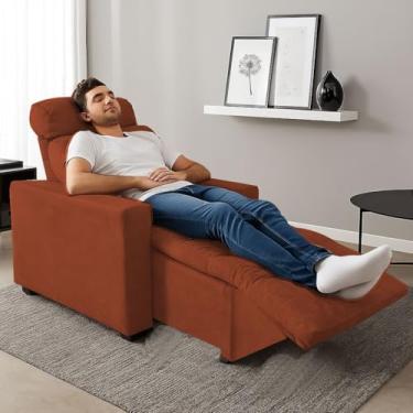 Imagem de Poltrona Cadeira Do Papai E Mamãe Reclinável Retrátil Para Sala De Descanso Madri TerraCota