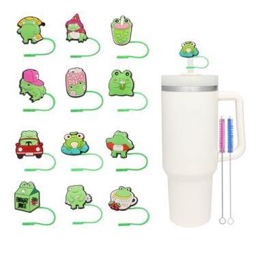 Imagem de Capa de canudo de 10 mm para copo Stanley, topo de palha de silicone para copo Stanley de 30 e 1,134 g com copos, acessórios de copo reutilizáveis, presente de decoração bonito para mulheres e meninas