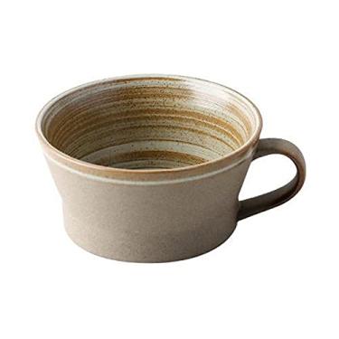 Imagem de Caneca de café grande de porcelana com alça 430 g xícara de chá grande design espiral retrô caneca larga para cappuccino, café latte, sopa, chá, cereal, caneca de café sorvete (cor: B)