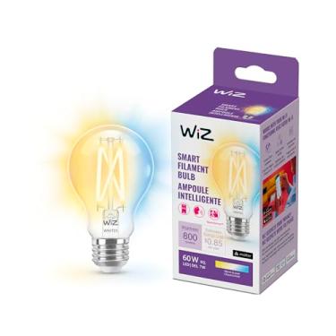 Imagem de Lâmpada inteligente WiZ Clear 60W A19 de filamento branco ajustável - Pacote com 1 - E26- Interior - Conecta-se ao seu Wi-Fi existente - Controle com voz ou aplicativo + Ative com movimento