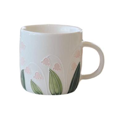 Imagem de GRFIT Caneca para uso doméstico, xícara de café, escritório, casa, empresa, xícara de chá, pequena colisão fresca com alça para café com leite, chá, cappuccino, caneca de café