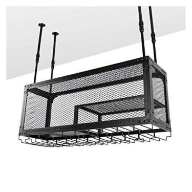 Imagem de ZJYWMM Suporte para copos de vinho pendurado, rack de vidro duplo para mesa de bar, suporte de copo de jantar criativo de cabeça para baixo, decoração de rack de vinho (tamanho: 80 * 30 cm)