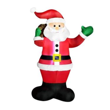 Imagem de oshhni Papai Noel inflável de 1,8 m para decoração de Natal ao ar livre, brinquedo luminoso com LED embutido para decoração de jardim, pátio e outras