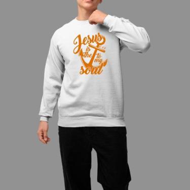 Imagem de Moletom Gola Careca Basico Masculino Casual Estiloso Inverno Blusa De 