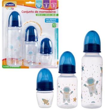Imagem de Kit 3 Mamadeiras Bico Em Silicone Standard 40mL + 150mL + 250mL Com Si